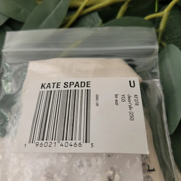 Kate Spade Silver Crystal Drop Earrings - Picture 6 of 6